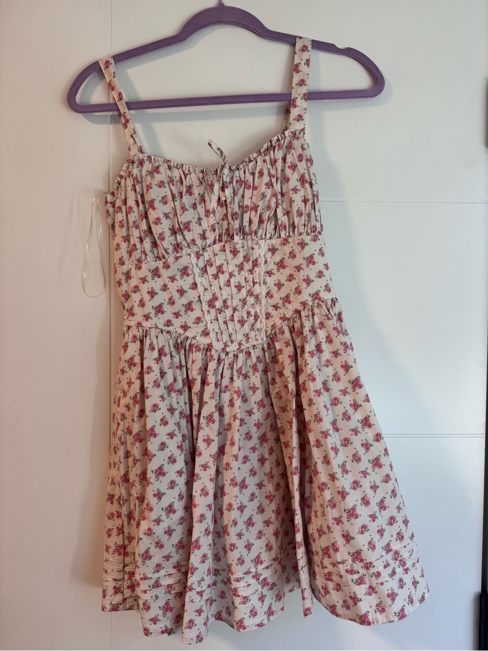 Altar'd State Cream Sundress with Pink Floral Print